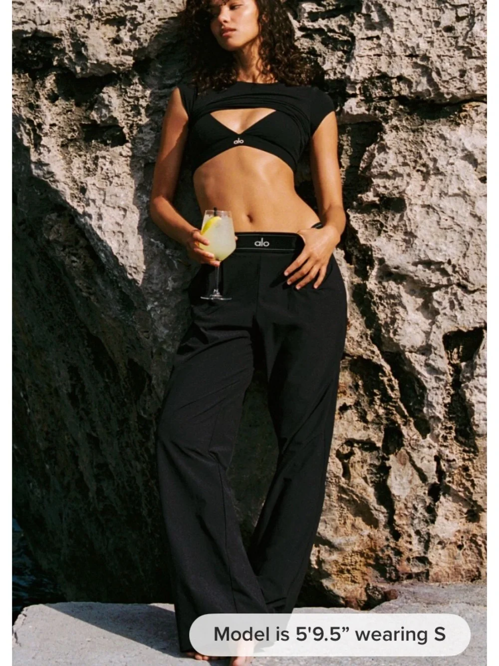 Alo Womens Black Wide-Leg Lounge Pants (Worn once size XXS)